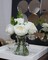 Artificial Flowers with White Roses in Vase, Fix Lifelike Fake Flowers in Vase with Artificial Water, Faux Flower Arrangements for Dining Table Centerpiece Decor